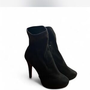 Faux suede heeled boots